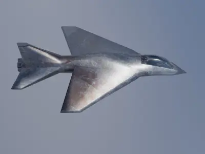 Low poly realistic look jet plane Low-poly 3D model
