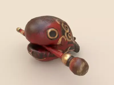 temple block Low-poly 3D model