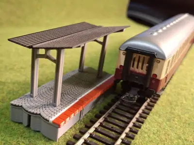 Single Edge Platform Roof2 1-87 FDM color 3D print model