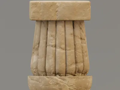 Egyptian lotiform column Low-poly 3D model