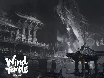 Wind Temple Low-poly 3D model