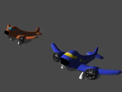 Cartoon airplane Free low-poly 3D model