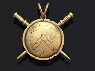 Spartan Shield Sword pendant 3D print model