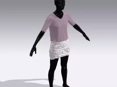 Woman Cloth Dress Low-poly 3D model