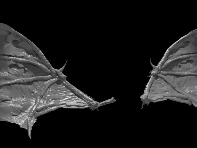 Dark Bat Wings 1 3D model