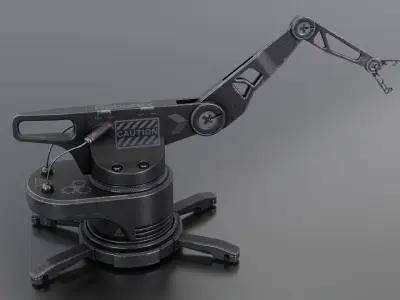 Industrial Sci-Fi Robot Arm Futuristic  Free 3D model