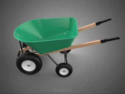 POLY TUB 4 FOUR WHEELED WHEEL BARROW HAND PUSH WHEELBARROW CART 3D model