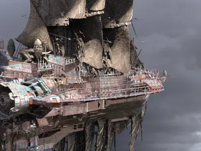 Airship Sci-Fi design  3D model