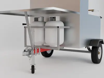 HotDog Cart Low-poly 3D model