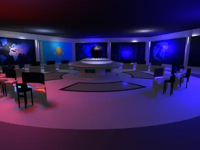 Command Center - Control Room- Military Base - Kazakhistan Low-poly 3D model