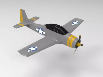 WW2 Airplane - Military - Game Engine Ready Free low-poly 3D model