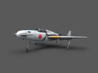 Canard Fighter Airplane Blue Low-poly 3D model