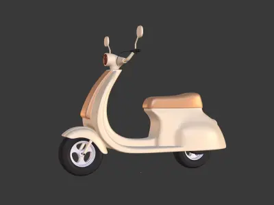 Cartoon Scooter Low-poly 3D model