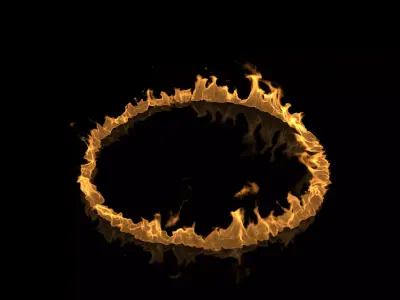 Fire ring circle VDB 7s 3D model