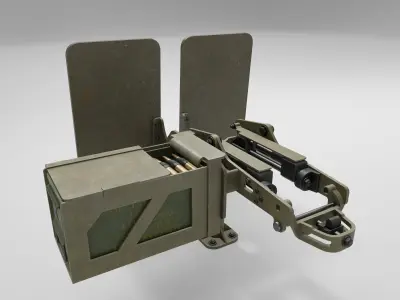 Browning M2 Low-poly 3D model
