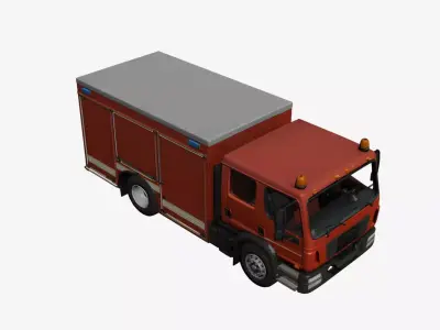 Realistic Fire Truck Detailed Emergency Vehicle 02 3D model