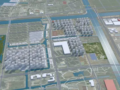 Cixi Ningbo Zhejiang China 70km Free low-poly 3D model