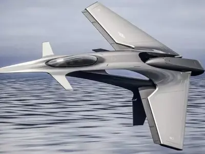 Futuristic Stealth Fighter Jet Concept Aircraft Wing 3D Low-poly 3D model
