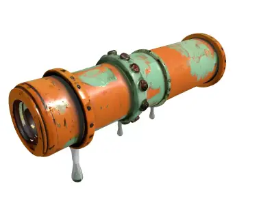 Old Industrial Pipe with Drips Low-poly 3D model