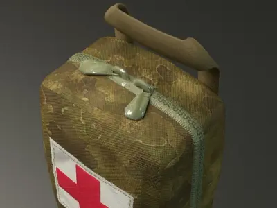 Military First Aid Kit Low-poly 3D model purchase