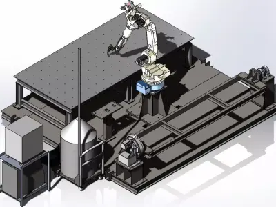 Welding robotics  automation system solution with rotary table 3D model
