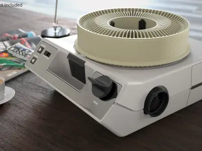 Vintage Carousel Slide Projector Gray Body 3D model