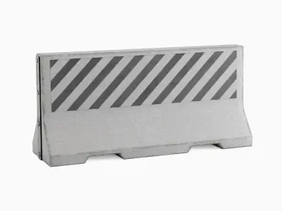Large Concrete Barrier 03 Low-poly 3D model