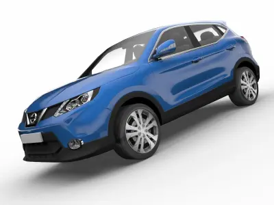 Nissan Qashqai SUV with interior low poly Low-poly 3D model