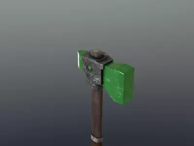 Hammer - Emerald Low-poly 3D model