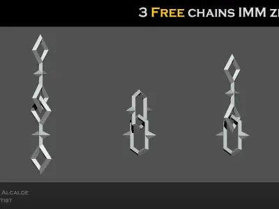 Free Dungeon chains IMM Zbrush Brushes  Free low-poly 3D model