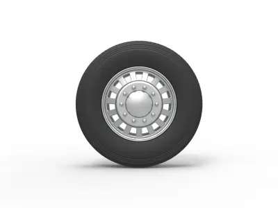 Front custom wheel of semi truck Version 16 Scale 1 to 25 3D print model