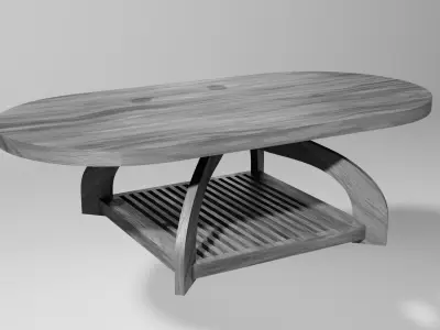 Rustic Table Low-poly 3D model