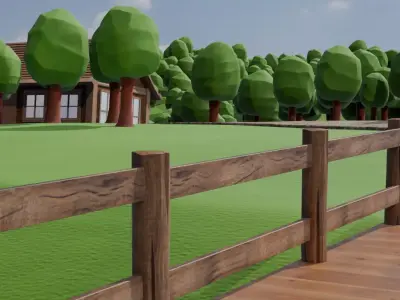 Charming Windmill Village 3D model