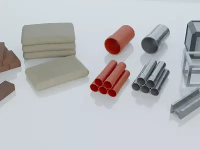 Resources Pack - Construction Low-poly 3D model