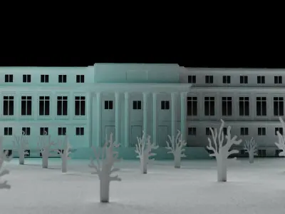 White Royal Mint Mansion  Free 3D model