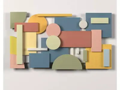 Wall Colored shapes Decoration - 90x50 - Collection - Part 5 3D model