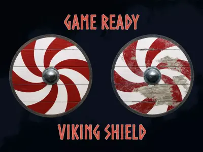 Viking Shield 2 - New and war-torn 3D Model Pack
