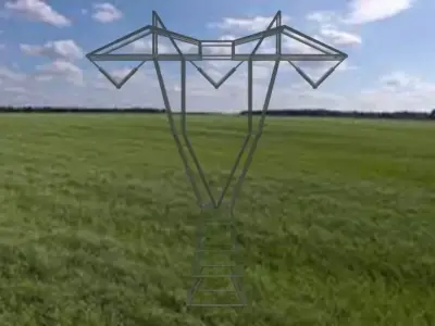 Hydro Quebec 735kv high voltage pole low poly Free low-poly 3D model