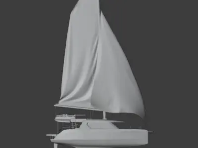 Leopard 50 catamaran 3D model