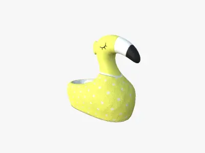Slippers C05 Yellow Flamingo - Costume Character Design Low-poly 3D model