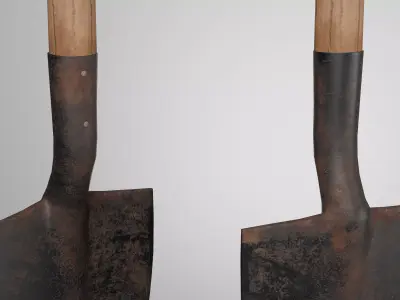 Old Rusty Shovel Spade Low-poly 3D model