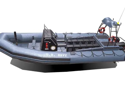 Inflatable Patrol Boat PBR Low-poly PBR Low-poly 3D model