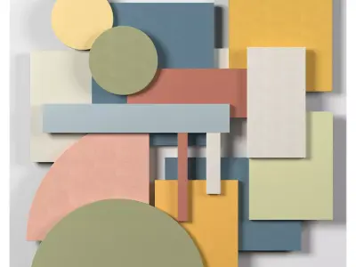 Wall Colored shapes Decoration - 90x90 - Collection - Part 3 3D model