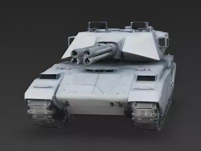 Realistic Futuristic Main Battle Tank 3D Model Low-poly 3D model