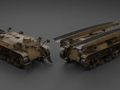 Soko Sagyo Ki Armoured Engineering Vehicle Low-poly 3D model