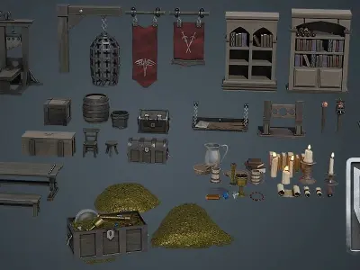 Blender 3 Become a Prop Artist Dungeon Pack 3D model