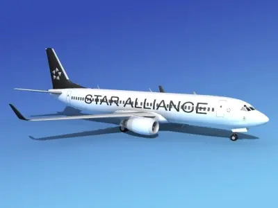 Boeing 737-800 Star Alliance 3D model