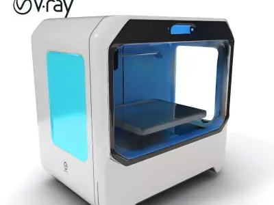 Futuristic D Printer Model Pack Low-poly 3D model