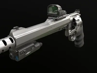  Magnum Revolver Low-poly 3D model Low-poly 3D model