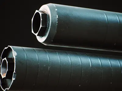 Supressor Silencer Low-poly 3D model Low-poly 3D model
